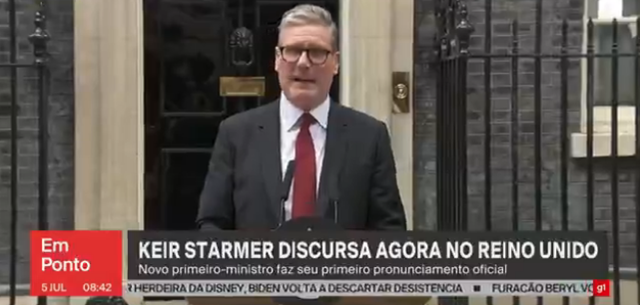 Keir Starmer | Foto: Reprodução/Vídeo/G1 