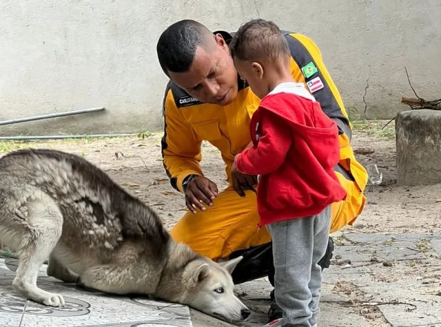 Socorristas salvam criança de 2 anos engasgado com uma bala; comportamento de cachorro chama atenção (1)