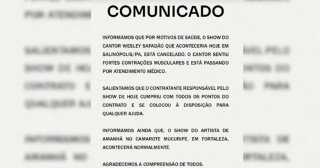 Show de Wesley Safadão cancelado