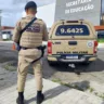 Polícia Militar em frente a Secretaria Muncipal de Educação